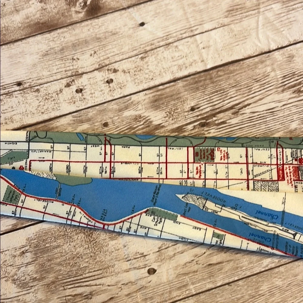 New York City MP NYC Statue of Liberty Unique Map Print Tie